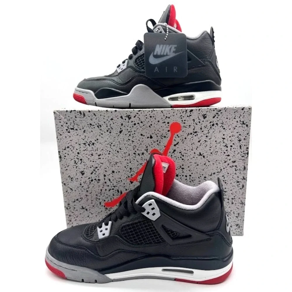 Nike Air Jordan 4 Retro GS Bred Reimagined Black Red 2024 7Y US 7Y w/ Box